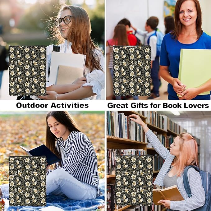 Botanical Book Sleeve, Classic Flower Book Covers for Paperbacks, Floral Book Pouch Book Protector, Book Lovers Gifts for Women Girls Leader, Book Accessories Book Club Gifts Christmas Birthday Gifts