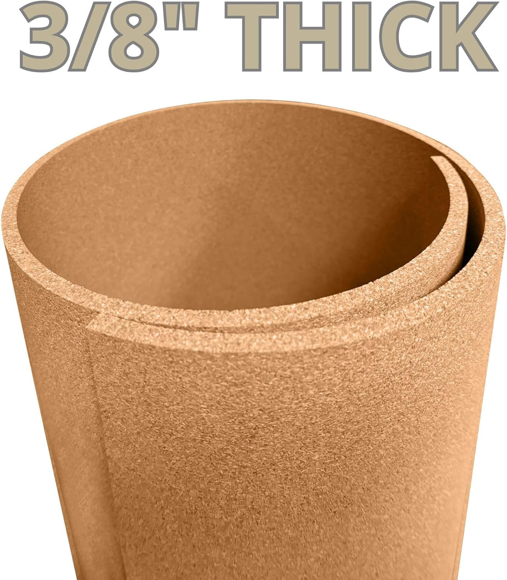 Manton Cork Premium Cork Roll - 4' x 6' x 3/8", 100% Natural Facing Grade Material for Bulletin Boards, Decorative Photo and Message Push Pin Displays - Perfect for Home, School, and Office