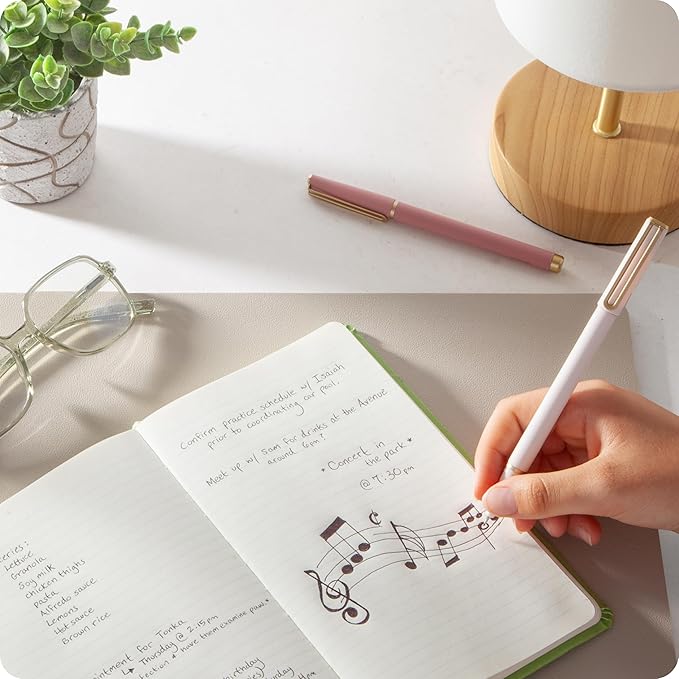 U Brands Catalina Felt Tip Pens, Set of 3, Soft Dye Colors and Soft Touch Finish, Medium (0.7 mm) Point, Black Ink