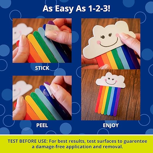 Glue Dots, Craft Dots, Double-Sided, 1/2", .5 Inch, 600 Dots, DIY Craft Glue Tape, Sticky Adhesive Glue Points, Liquid Hot Glue Alternative, Clear, 3 Pack