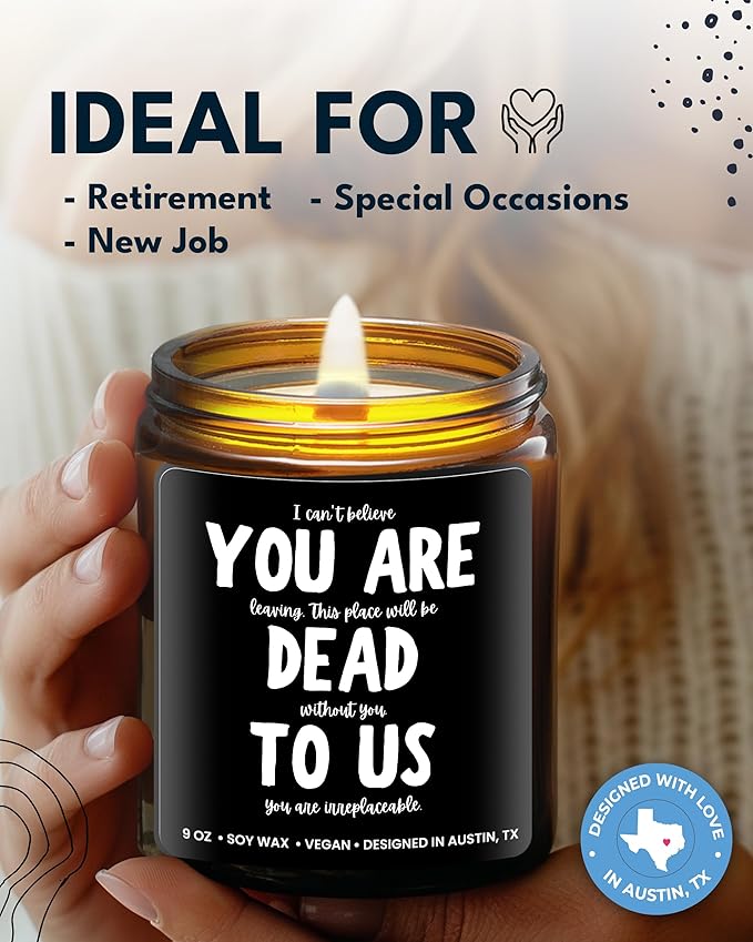 Funny Farewell Candle, Going Away Gifts For Friends & Family, Coworker Leaving Gifts For Women & Men, Going Away Gift For Coworker, Farewell Gifts For Coworkers Women Goodbye Gifts For Coworkers Women