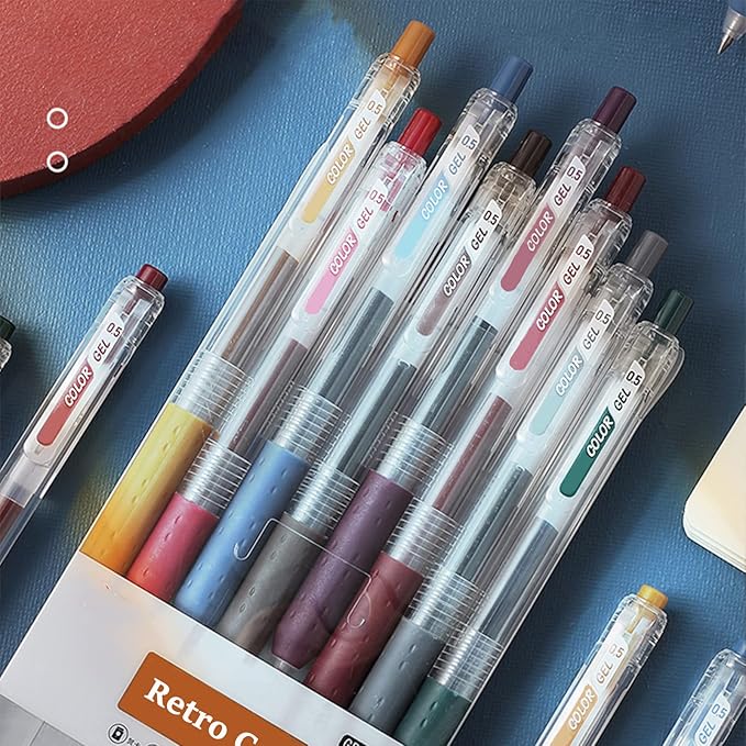 Retro Journal Planner Pens Colorful 0.5mm Markers Fine Tip Drawing Pens Porous Fineliner Pen for Bullet Journaling Writing Note Taking Coloring Art Office School Supplies (8 retro colors)