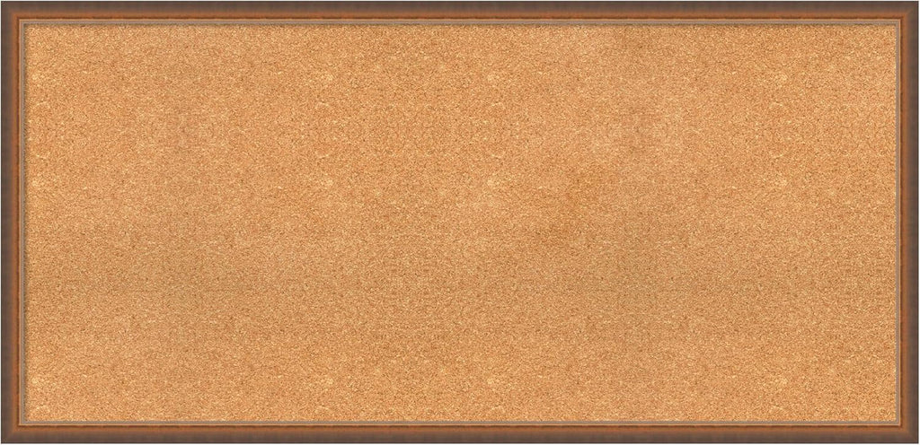 Amanti Art Natural Cork Board for Wall, 26x54 Vision Board with Bronze Frame, Oversize Corkboard Office Decor for Home Organization, Modern Corkboard Pinboard to Display Items for Home Organization