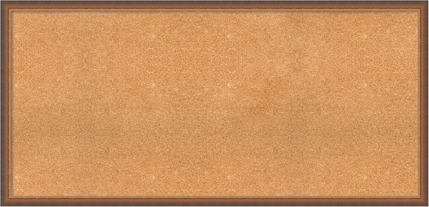 Amanti Art Natural Cork Board for Wall, 26x54 Vision Board with Bronze Frame, Oversize Corkboard Office Decor for Home Organization, Modern Corkboard Pinboard to Display Items for Home Organization