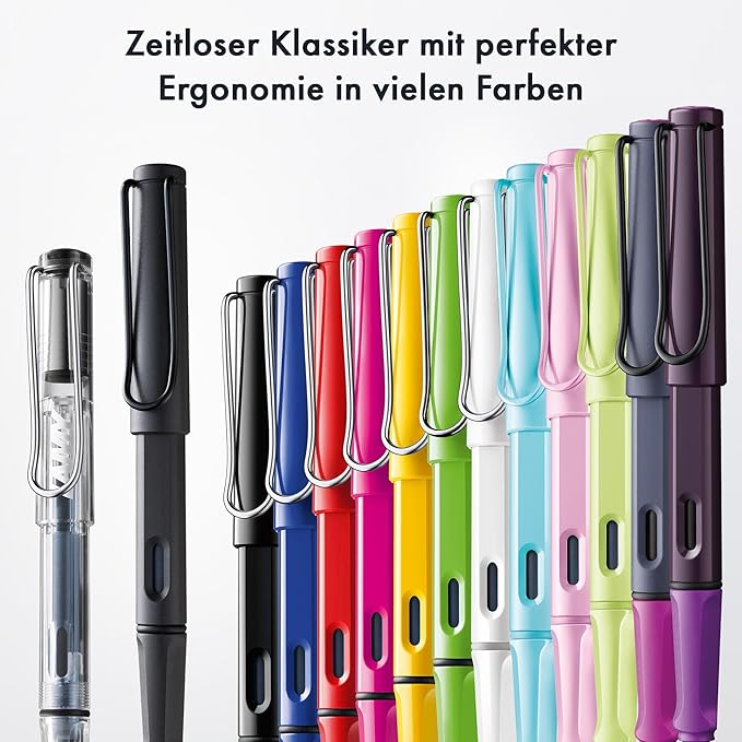 Lamy safari mango Fountain Pen with Ergonomic Grip and Polished Steel Nib in Line Width EF Robust ASA Plastic Includes Ink Cartridge T 10 Blue Right-Handed