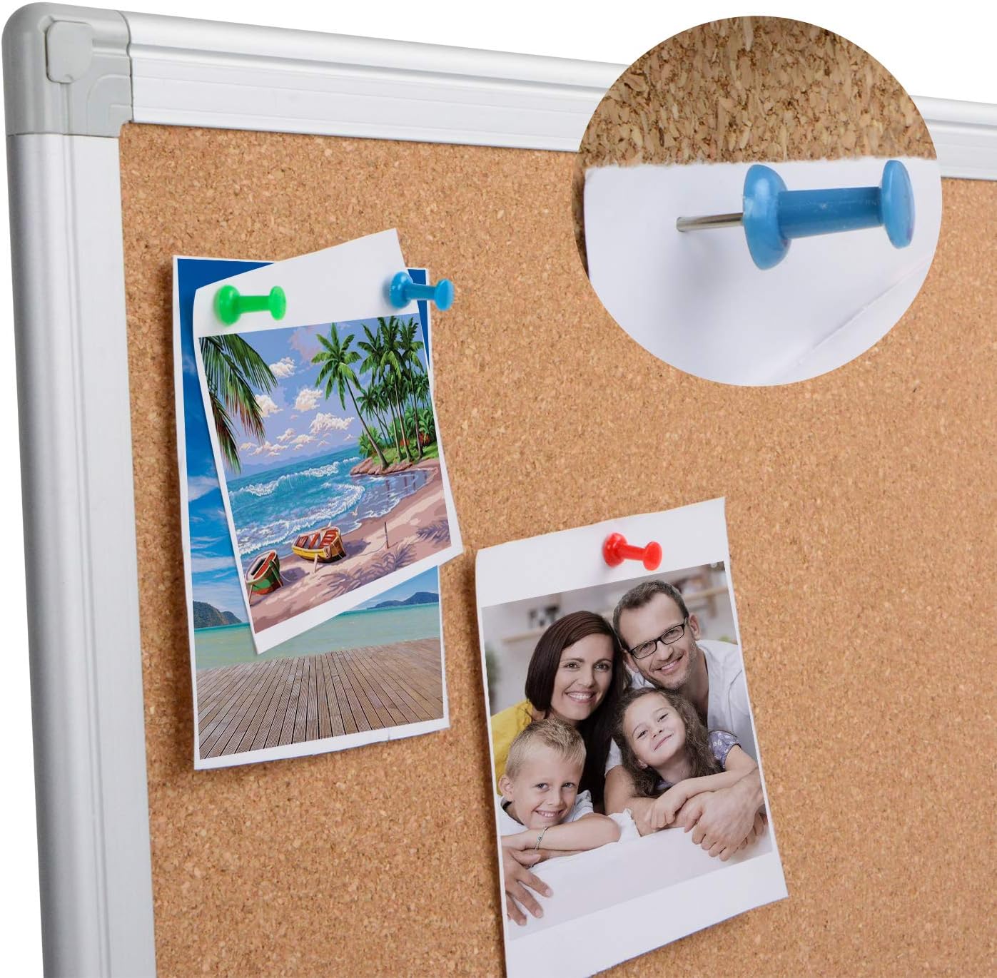 Board2by Cork Board Bulletin Board 20 x 30 Inches, Silver Aluminium Framed Corkboard, Office Board for Wall Cork, Large Wall Mounted Notice Pin Board