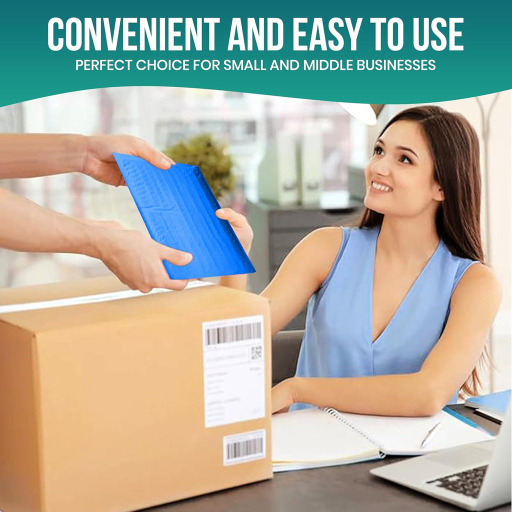 Levex - #0 6" x 10" [5 Pack] Blue Poly Bubble Mailers, Padded Envelope Mailers, Packing Envelope & Mailing Bags for Shipping
