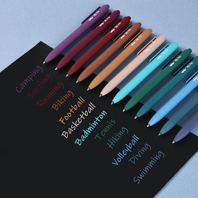 Mr. Pen- Retractable Gel Pens, 12 Pack, Dark Vintage Gel Pens, Gel Pens Fine Point 0.7mm, Retractable Pens, Cute Pens, Gel Ink Pens, Aesthetic Pens for Journaling Fine Tip Pens