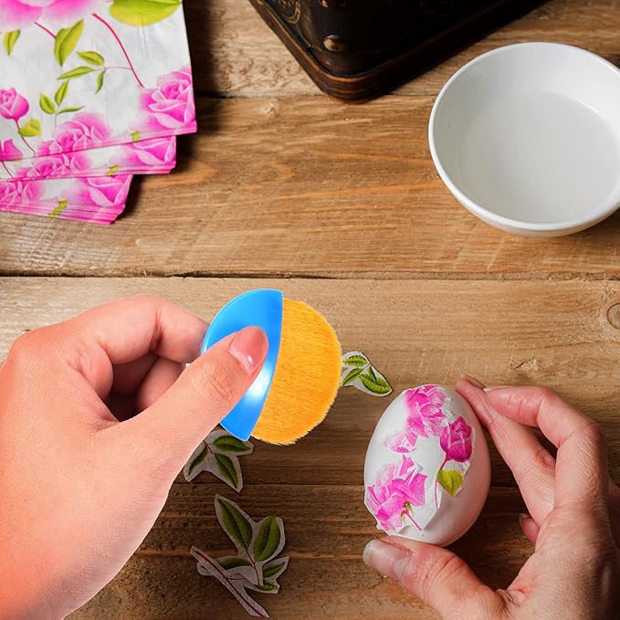 Boao 4 Pieces Brush Applicator Diamond Painting Brush Accessories Tools, Artist Drawing Flat Paintbrush for DIY Gesso, Varnishes, Oil Paint, Acrylic Painting, Watercolor(Blue and Gold)