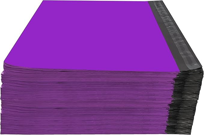 Colored Poly Mailers Pack of: Be creative with your packaging with Colored mailers (Purple, 12" x 15.5" pack of 500)