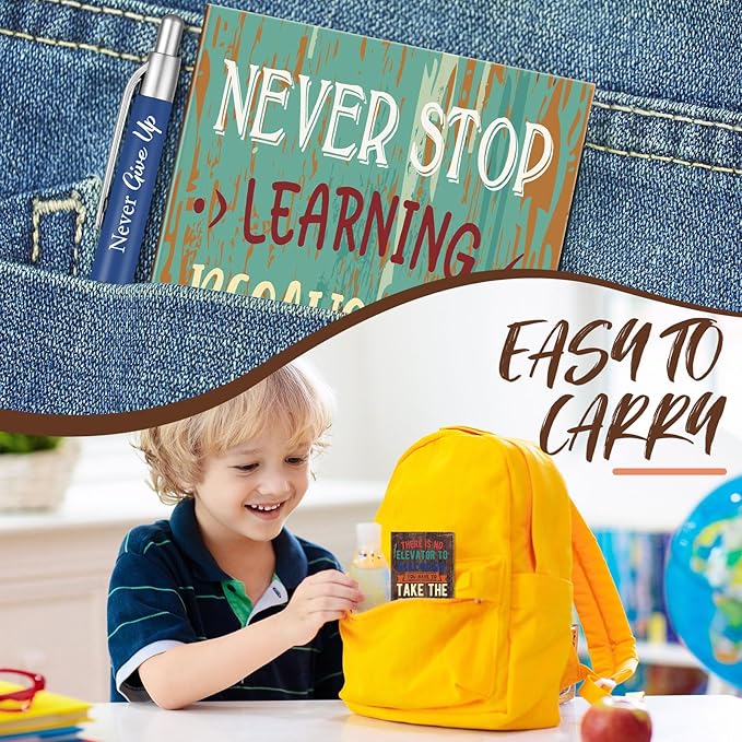 Yeaqee 72 Pcs Motivational Pens Notepads Gifts Set Inspirational Quote Ballpoint Pen Small Notebook Mini Journal Bulk Gifts for Teacher Coworker Gifts Women Office School(Motivational)