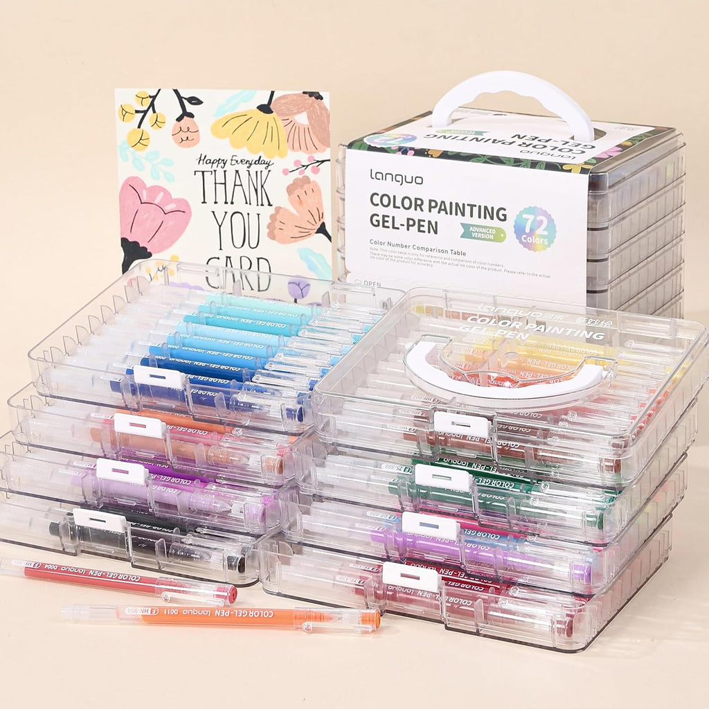 Gel Pens for Adult Coloring Books, 72 Colors Set Gel Colored Pens Marker, Perfect Gel Pens for Adult Drawing Doodling Journaling, Art Supplies and DIY Crafts