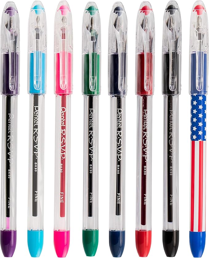 R.S.V.P. Stick Ballpoint Pen, Violet Ink, Fine, 0.70 mm, 12/Pack