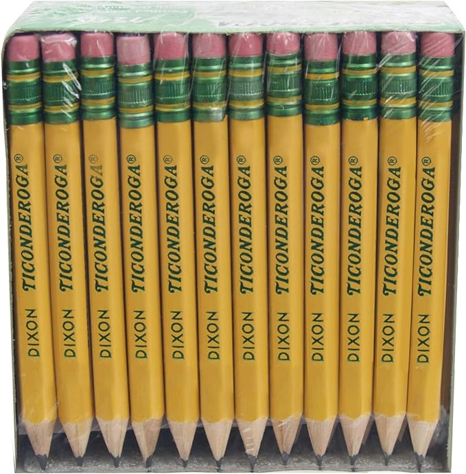 Ticonderoga Golf Pencils, #2 HB Soft, Pre-Sharpened, Yellow (13472) (Pack of 12, 864 Count Total)