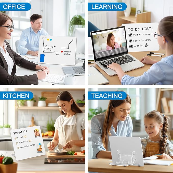 Magnetic Whiteboard for Home Office,Dry Erase Board with Stand, 13.7"x10.2", 3 Markers, 4 Magnets and 1 Eraser, Drawing Board for Kids, Office, School, Classroom,Classroom, School, Office Use