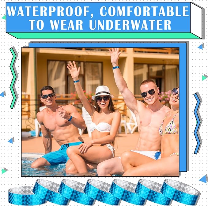 Epakh 600 Pcs Paper Wristbands Neon Wrist Bands Waterproof Handbands for Events Lightweight Concert Wristbands Neon Colored Adhesive Wrist Band for Party