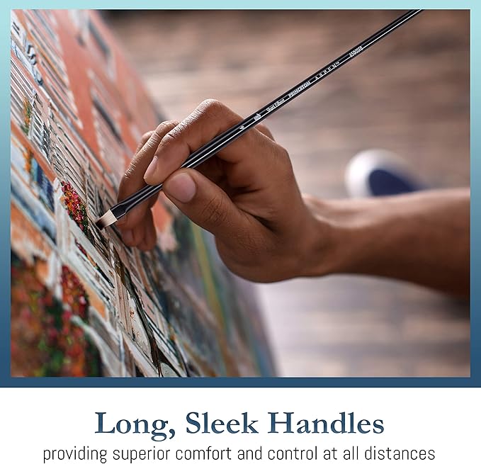 Princeton Aspen 6500 5pc Professional Paint Brushes - Princeton Acrylic Brushes - Synthetic Oil Painting Brush for Oil Acrylic & Gouache - Filbert Striper Flat & Round Set of Art Brush