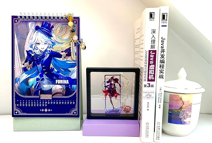 Genshin Impact Mona Metal Bookmark - Anime Figure Merch with 3D Display Box - Birthday Gifts for Fans Friends Gamer Book Lovers - Zllada