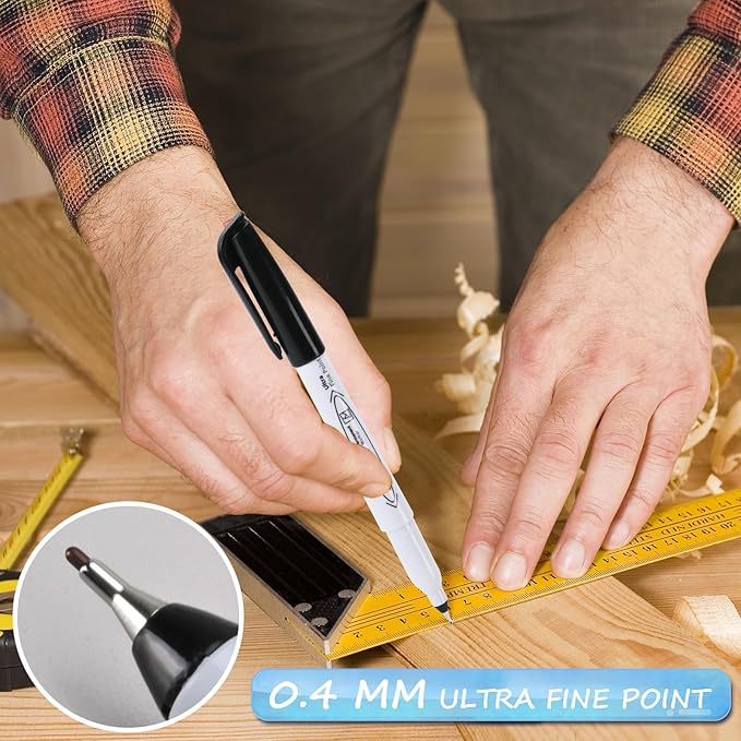 Permanent Markers, Ultra Fine Point, Black, 150 Count, 0.4mm, Fine tip permanent marker set, quick dry, waterproof, fading resists, durable, marks on paper, glass, ceramic, plastic, wood, rock, metal