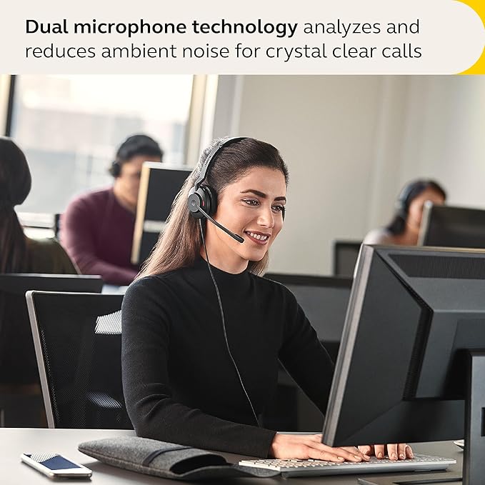 Jabra Evolve2 30 SE Wired Mono Noise-Cancelling Headset - Features 2-Mic Call Technology and USB-A Cable - Works with All Leading Unified Communications Platforms Such as Zoom and Google Meet - Black