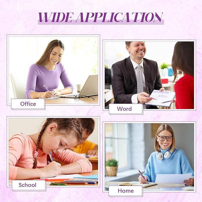 Sabary 8 Pcs Ballpoint Pens with Pen Holder for Desk Metal Crystal Diamond Pen Glitter Pencil Holder Fancy Pens Black Ink Bling Desk Organizer for Women Girls Office School Wedding Gifts (Violet)