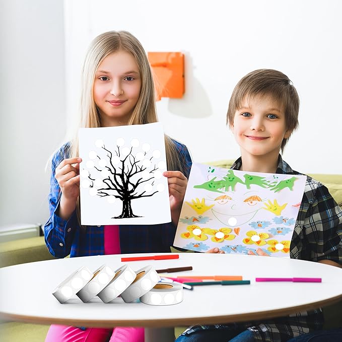 PARLAIM 10 Rolls 3/4" Dot Stickers, 10000 Pack Round Color-Code Circle Labels, White Sticker for Color Coding