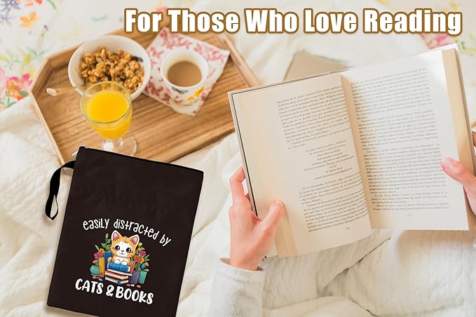 Cat Book Sleeve with Zipper, Kitten Book Covers for Paperbacks with Pocket, Book Pouch Gifts for Book Lover Cat Lover Readers Librarian, Bookish Idea for Bookmate, Washable Book Sleeve Protector -27