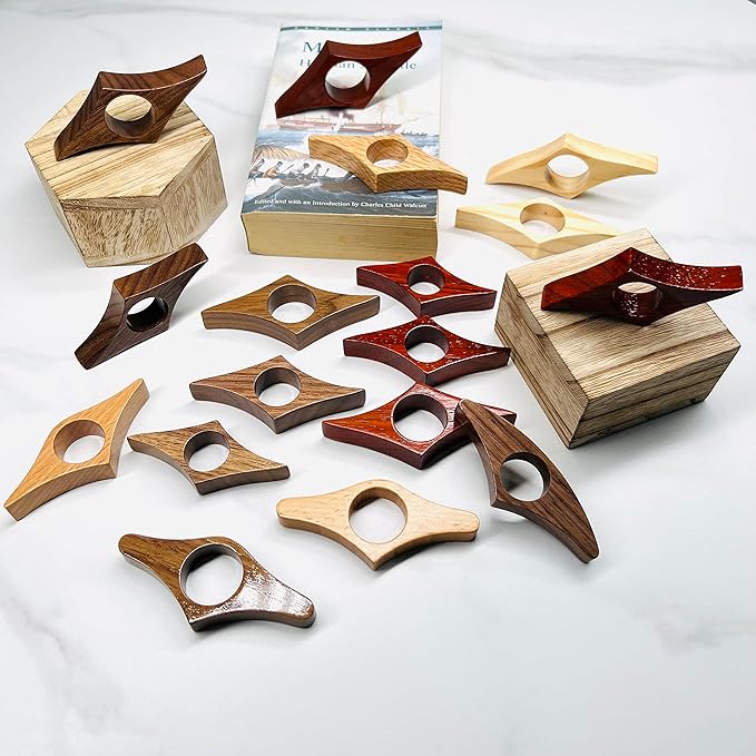 Handmade Walnut Wooden Book Page Holder - Novel Thumb Bookmark Gifts for Reading (Walnut, Large)