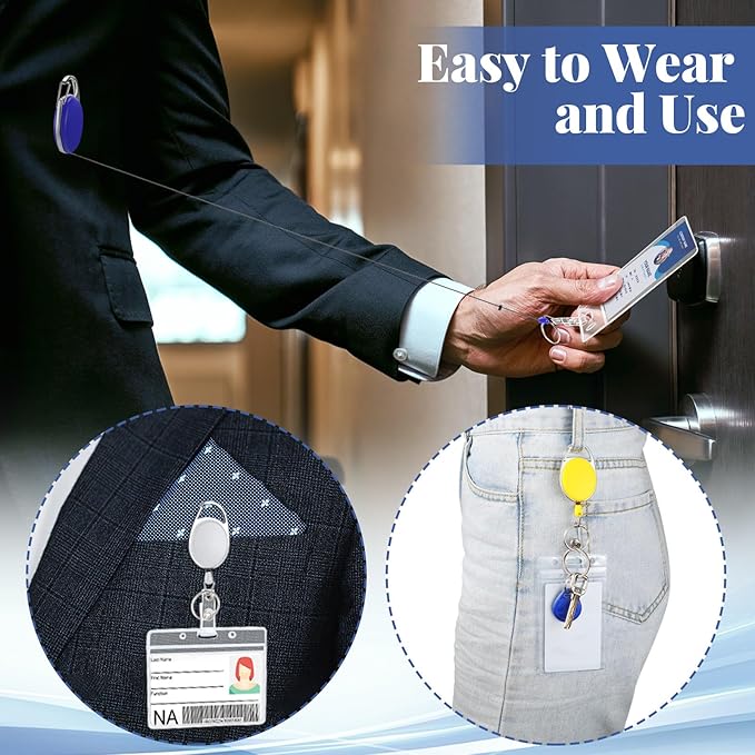 Honoson Heavy Duty Retractable Badge Reels Batch ID Badge Holder Retractable Clip Bulk Card Key Holder with Ring for Office Worker Employee, Doctor Nurse Gifts(Warm Color,30 Pcs)