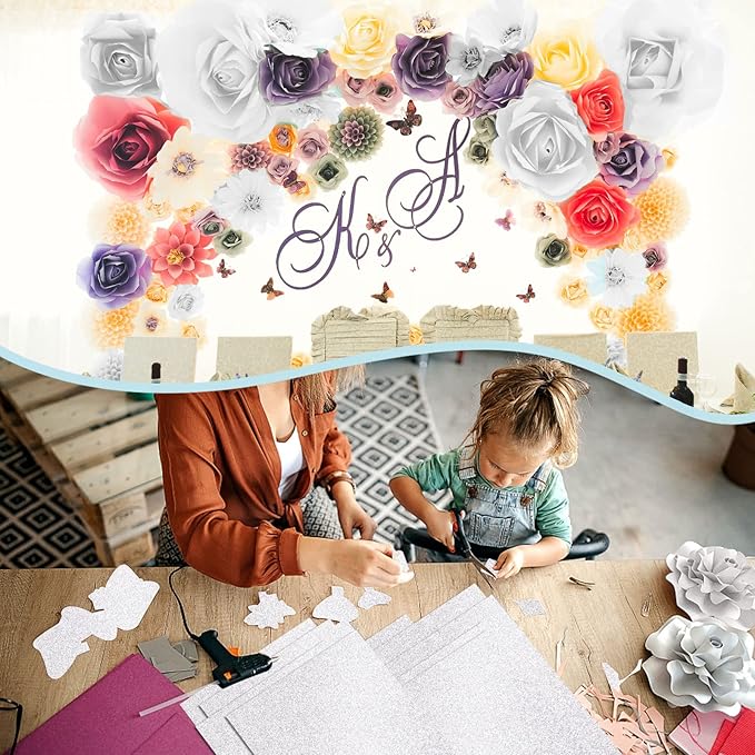 Double-Sided Silver Glitter Cardstock 8.5x11 24 Sheets, Goefun 100lb No-Shed Shimmer Glitter Paper for Scrapbook, Birthday, Wedding Party, Decorations (Not Suitable for Printing)