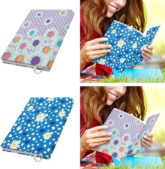 Daisy Book Sox, Middle and Primary School Students Reusable Classroom Textbook Cover for Back to School, Washable Stretchable Book Cover