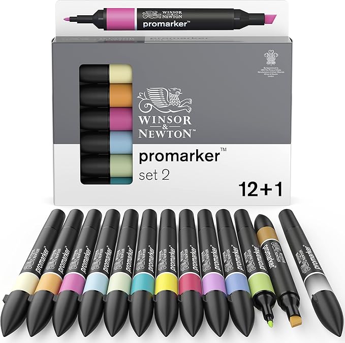 Winsor & Newton ProMarker Set, 12 Count, Essential Colors #2