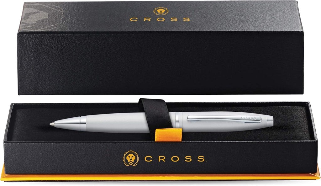 Cross Calais Refillable Ballpoint Pen Presented in a Luxury Gift Box - Medium Point, Black Ink, Satin Chrome