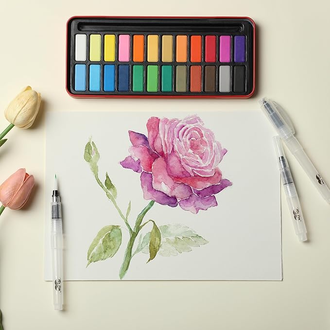 Mr. Pen- Watercolor Brush Pens, 9 pcs, Watercolor Brushes Set, Watercolor Pens for Adults, Water Brush Pen, Water Color Pens, Watercolor Brush Set, Refillable Brush Pen, Water Brushes for Watercolor