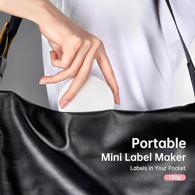 Label Maker Machine with Tape, Portable Mini Label Printer, HP3 Bluetooth Sticker Maker Machine with Multiple Templates for Office Home Small Business Organization, Small Thermal Label Printer, White