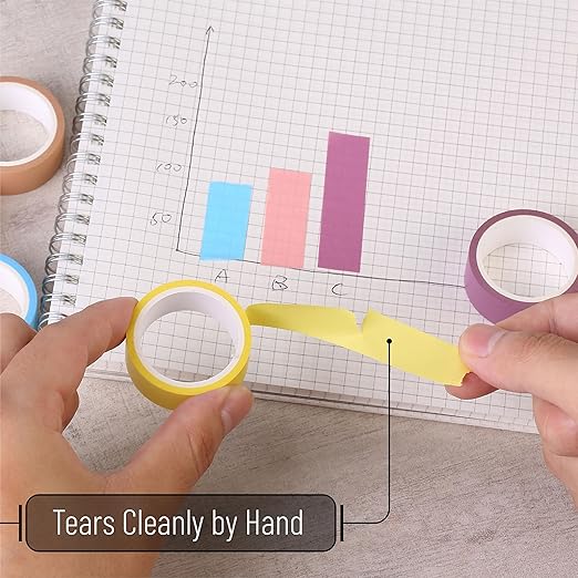 Mr. Pen- Washi Tape Set, 10 Pack, Decorative Tape, Washi Tapes, Colored Tape, Scrapbook Tape, Scrapbook Washi Tape for Journaling, Craft Tape, Washy Tape, Washy-Tape