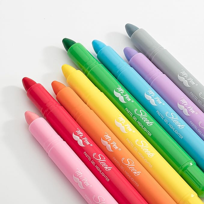 Mr. Pen- Gel Highlighter, 8 Pack, Assorted Colors, Bible Highlighters No Bleed with Bible Color Coding and Interpretation Guide, No Bleed Highlighters, Bible Highlighter, Bible Markers