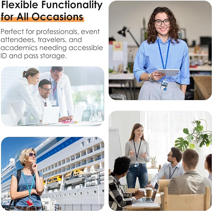 10 Pack Lanyards for ID Badges, Cruise Ship Cards, Keys, Keychain, Long-lasting Neck lanyard Strap with Clasp, Cruise Badge Key Lanyards for Men, Women, Teachers, Kids (MIX)