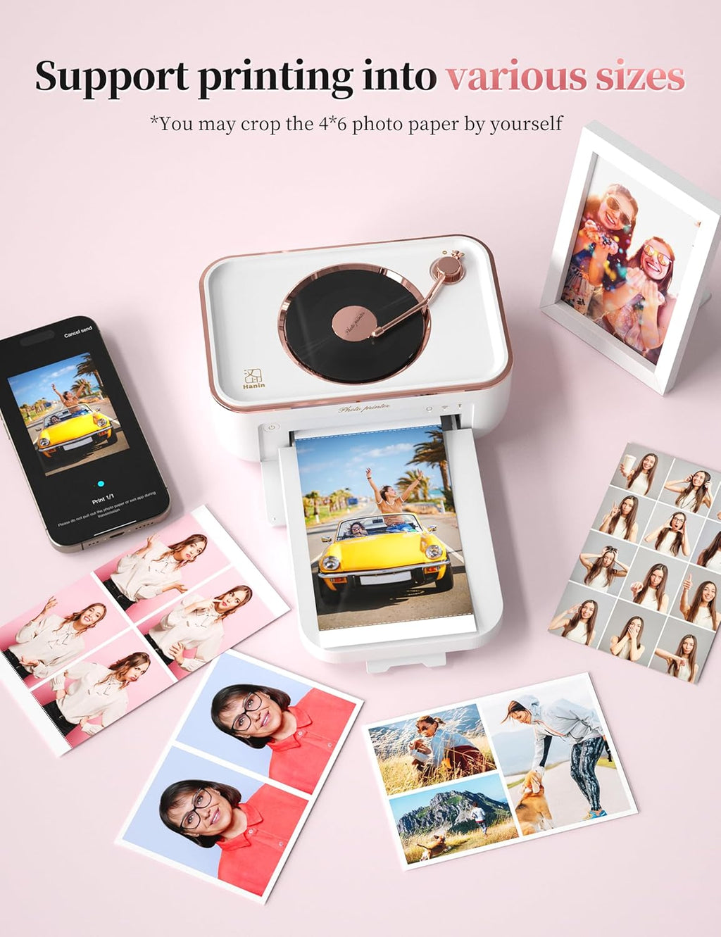 HPRT Photo Printer 4x6&Bluetooth Speaker,+20 Sheets and 1ribbon,Portable Instant Picture Printer for iPhone, Android, Thermal Dye-Sublimation, AR Video Printing,Wi-Fi Wireless Photo Printers