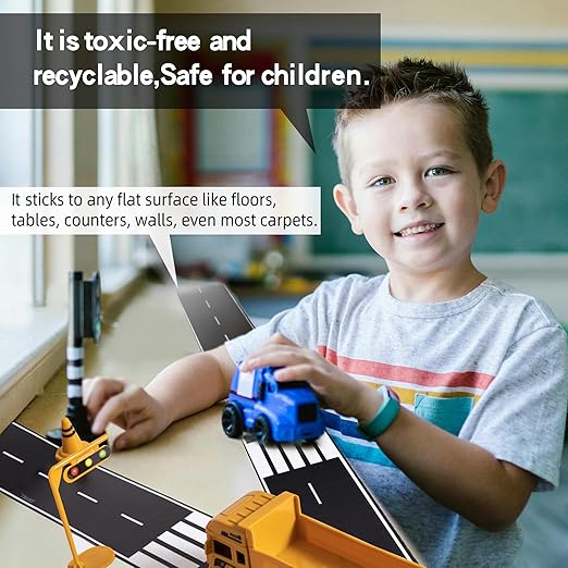 Roadway Tape - Black Residue Free Road Car Track Tape for Kids Birthday Party Racing Party Decoration - 2.4 Inch Wide 40 FT Long