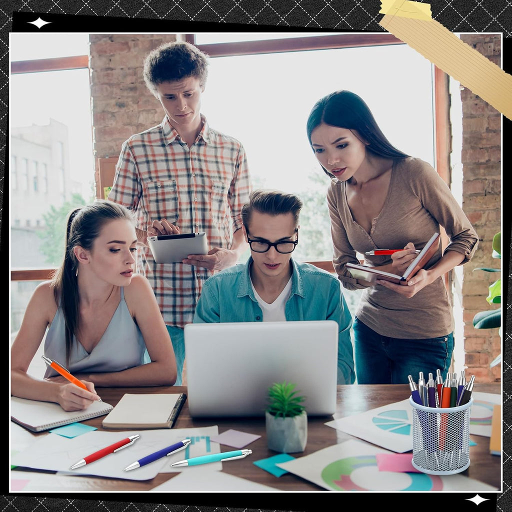 120 Pack Ballpoint Pens Bulk Retractable Gel Ink Pens Back to School Supplies 0.7mm Medium Point Black Ink Smooth Writing for School Office Journal Teacher Student Gifts(Colorful)