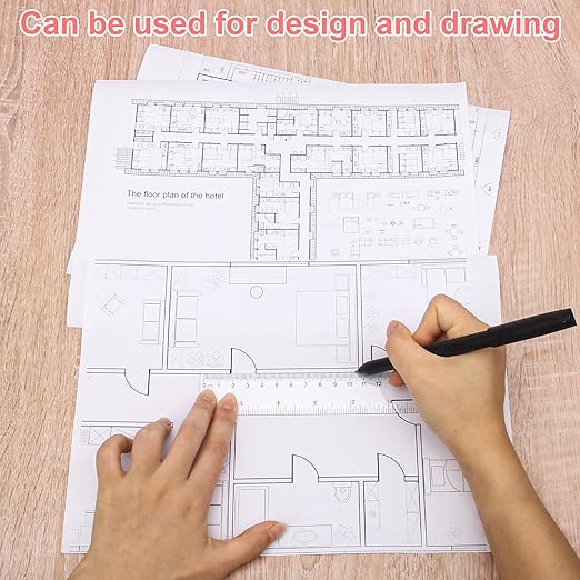 2 Pack 6 inch Clear Plastic Ruler Straight Shatterproof Transparent Rulers for Office Supply (Clear)