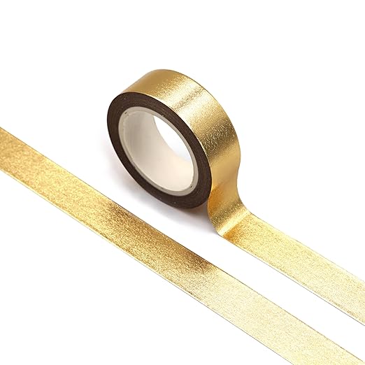 Gold washi Tape for Wall Decor Decorative Tape Crafts Washy-Tape Mirror Tape Gold Strips Metallic washi Tape Self Adhesive Masking Tape 0.59in x33FT