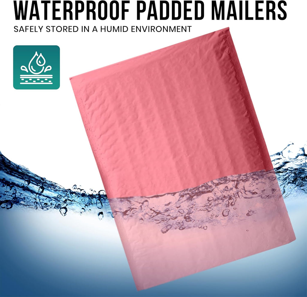 Levex - #0 6" x 10" [5 Pack] Pink Poly Bubble Mailers, Padded Envelope Mailers, Packing Envelope & Mailing Bags for Shipping
