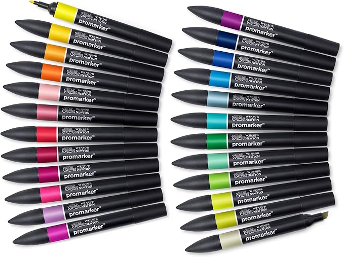 Winsor & Newton ProMarker Set, 24 Count, Student Designer Wallet