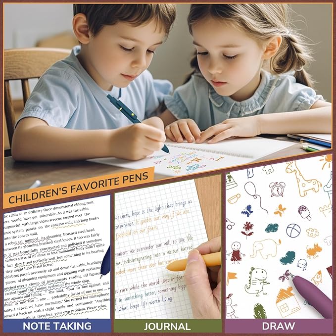 UIXJODO Colorful Pens, 6 Pcs Colored Pens Fine Point Smooth Writing Pens, 0.5mm Colored Ink Gel Pens for Journaling Note Taking Writing, Office School Supplies Gifts for Women (6 Pcs Gold Vintage)