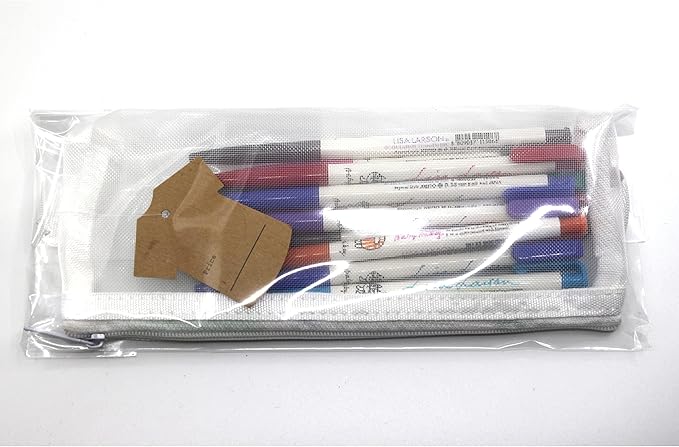 ZEESOON Xeno Lunatic Lunny 0.38mm Slim Ball Point Pen 12 Pens, Extra Fine Point Colored Ballpoint Pen, Made in Korea (Assorted 12pcs with Pencil Case)