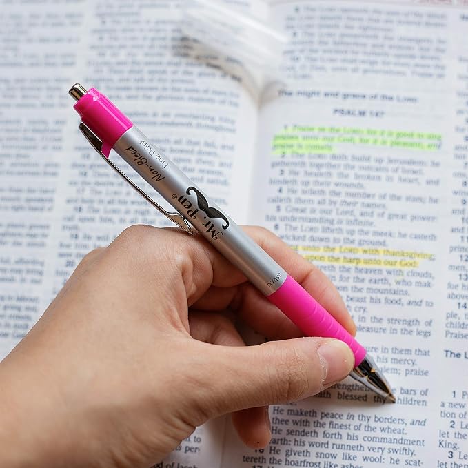 Mr. Pen- Bible Pens, 10 Pack, Assorted Color Pens, Bible Pens No Bleed Through, Bible Journaling Pens, No Bleed Pens, Bible Journaling Supplies, Non-Bleed Fine Point Pens, Colorful Bible Pen