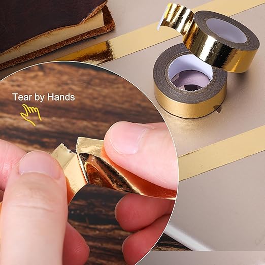 Solid Foil Washi Tape - Low Tack Self Adhesive Decorative Washi Tape Shiny Metallic Color - 3/5 Inch Wide and 66 FT Long Total, Light Green