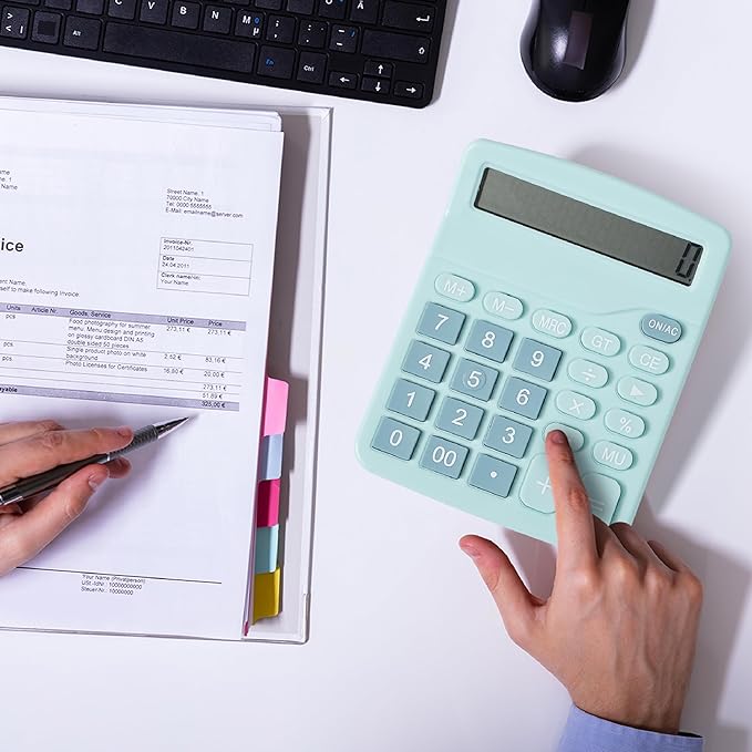 Mr. Pen- Calculator, Blue, Calculators Large Display, Standard Function Calculator, 12-Digit, Calculators Desktop, Office Calculator, Desktop Calculator, Desk Calculator Large Display, Blue Calculator